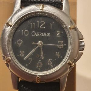 🦋10/$20🦋 Carriage Silver/Black Leather Women's Watch